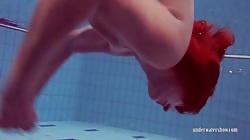 Redhead in the pool