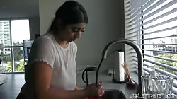 Violet Myers Sexy Dishwashing Voyeur Time